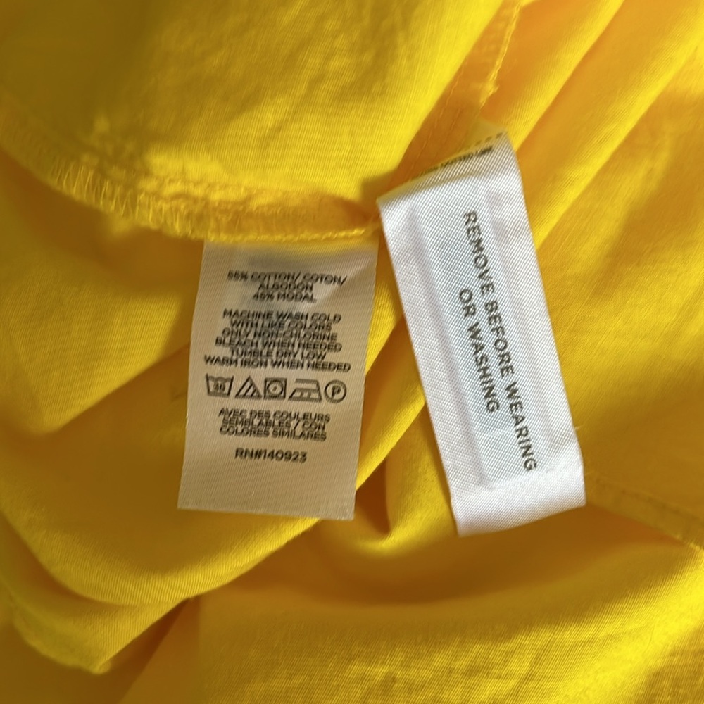 NWT Ann Taylor LOFT yellow tiered cotton poplin dress 10 12 - Picture 7 of 7